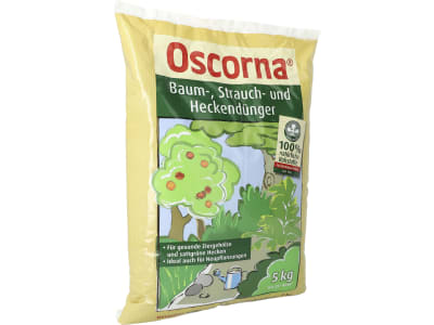 Oscorna® Baum Strauch und Heckendünger, spezieller NPK 6+4+0.5 Naturdünger 5 kg Beutel  Pulver
