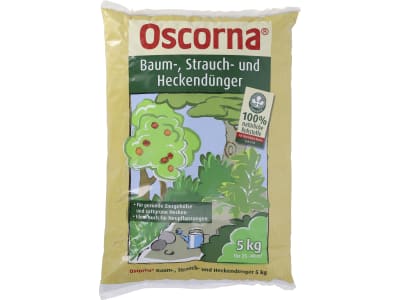 Oscorna® Baum Strauch und Heckendünger, spezieller NPK 6+4+0.5 Naturdünger 5 kg Beutel  Pulver