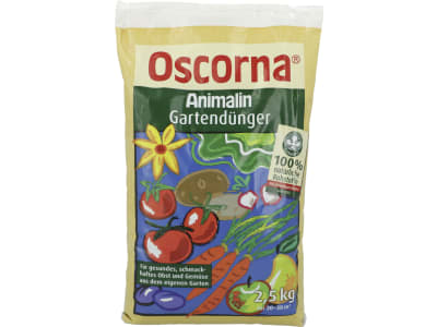 Oscorna® Animalin Gartendünger organischer NPK 7+4+0.5 Naturdünger mit Sofort- u. Langzeitwirkung, für Sträucher, Blumen und Zierpflanzen 2,5 kg Beutel  Pulver