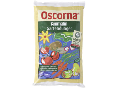 Oscorna® Animalin Gartendünger organischer NPK 7+4+0.5 Naturdünger mit Sofort- u. Langzeitwirkung, für Sträucher, Blumen und Zierpflanzen 2,5 kg Beutel  Pulver