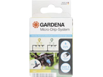 Gardena Micro-Drip-System Reihentropfer 10x Reihentropfer; 1x Verschlusskappe, 1x Reinigungsnadel Bewässerung für Topfpflanzen 13317-20 Gardena Micro-Drip-System Reihentropfer 10x Reihentropfer; 1x Verschlusskappe, 1x Reinigungsnadel Bewässerung für Topfpflanzen 13317-20