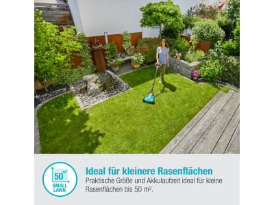 Gardena Akku-Rasenmäher HandyMower 22/18V P4A 50 ohne Akku, ohne Ladegerät für kleine und komplexe Rasenflächen bis zu 50 m² pro Akku-Laufzeit Gardena Akku-Rasenmäher HandyMower 22/18V P4A 50 ohne Akku, ohne Ladegerät für kleine und komplexe Rasenflächen bis zu 50 m² pro Akku-Laufzeit