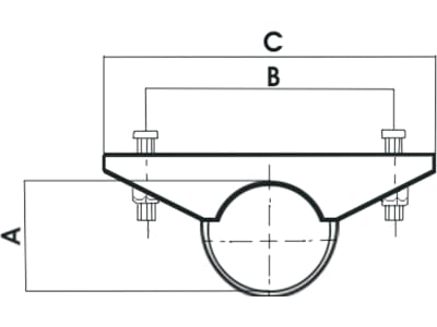 TRAILER POOL Auflagebock Ø A 88,9 mm, B 160 mm, C 200 mm, für PKW-Anhänger, 009 000 344