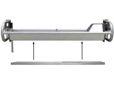 Suevia Flach-Schwenktrog 55 l 156 x 60 x 57,5 cm, mit Edelstahl Wandkonsolen, Hochdruck bis 5 bar, 130.8562