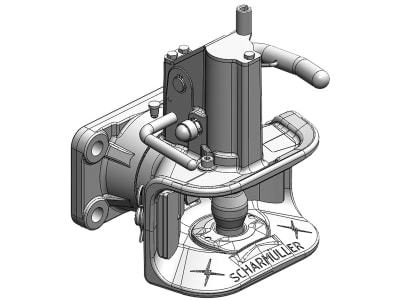 scharmüller Zugmaul "514010" automatisch, drehbar, mit Flansch, B x H 140 x 80 mm, Ø Bolzen 38 mm, schwarz, für Adapterplatte Anhängebock Traktor, 05.1403.221-A02