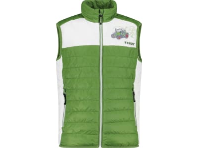 Fendt Weste für Kinder Gr. 134/140 grün; weiß, mit Kragen, zwei Seitentaschen, Fendt-Logo, von CMP, X991022080000