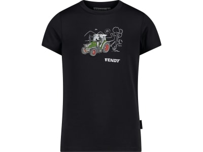 Fendt T-Shirt für Kinder Gr.  schwarz, Frontdruck mit Fendt-Logo vorn, von CMP