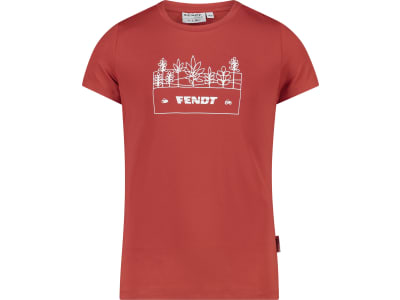 Fendt T-Shirt für Kinder rot; weiß, Frontdruck mit Fendt-Logo, von CMP