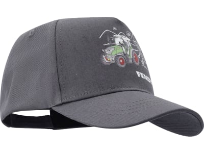 Fendt Cap für Kinder, grau mit Traktorlabel und Logo vorn, von CMP, X991022094000