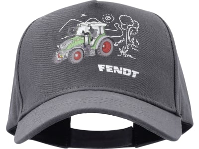 Fendt Cap für Kinder, grau mit Traktorlabel und Logo vorn, von CMP, X991022094000