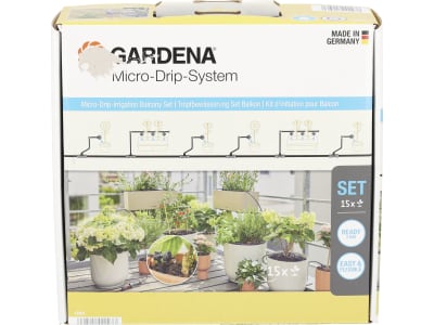 Gardena Tropfbewässerung Set Balkon (15 Pflanzen) Starter-Set zur Bewässerung von Topfpflanzen 13401-20 Gardena Tropfbewässerung Set Balkon (15 Pflanzen) Starter-Set zur Bewässerung von Topfpflanzen 13401-20