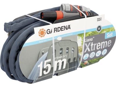 Gardena Textilschlauch Liano™ Xtreme Set, mit Wandschlauchhalter 15 m 1/2" 18466-90 Gardena Textilschlauch Liano™ Xtreme Set, mit Wandschlauchhalter 15 m 1/2" 18466-90