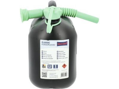 Benzinkanister 5 l Kunststoff, mit Auslaufrohr Benzinkanister 5 l Kunststoff, mit Auslaufrohr