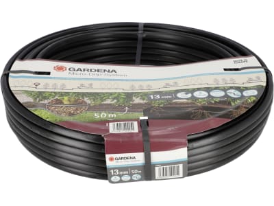 Gardena Micro-Drip-System Ober- und unterirdisches Tropfrohr für Büsche/Hecken   Länge:50 m zur Bewässerung für Pflanzreihen 13504-20