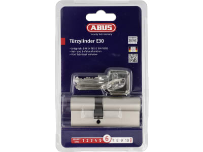 ABUS Profilzylinder E30NP 30/45 Doppelzylinder, Türzylinder, PZ-Schloss 6-Stift-Zylinder mit 5 Schlüsseln