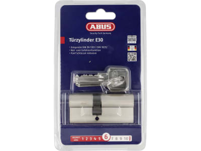 ABUS Profilzylinder E30NP 30/40 Doppelzylinder, Türzylinder, PZ-Schloss 6-Stift-Zylinder mit 5 Schlüsseln