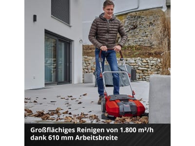 EINHELL Power X-Change Kehrmaschine TE-SW 18/610 Li-Solo - inkl. 2,0 Ah Starter Kit (2,0 Ah Akku + Schnelladegerät)