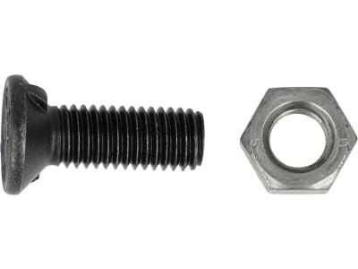 Rau Scharschraube M 10 x 30 mm - 10.9, 2 Nasen, DIN 11014, für Flügelscharmesser, mit Sechskantmutter, RF04334