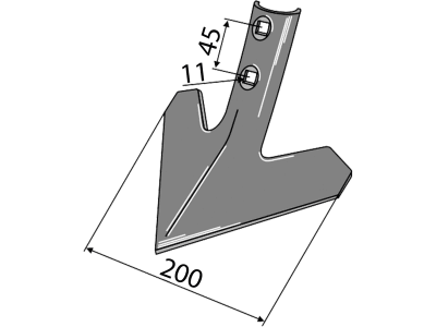 Industriehof® Gänsefußschar 200 x 5 mm für Köckerling Grubber Allrounder, 101.IND-753