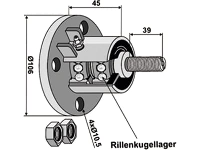 Industriehof® Scheibenlager , , Lochkreis 86 mm