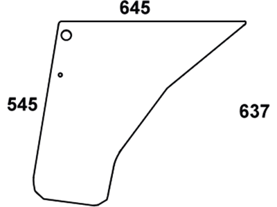 Türscheibe, grün/klar, unten links/rechts, für Case IH C, CS, Steyr 900, CS, M, Kabine C; CS; M