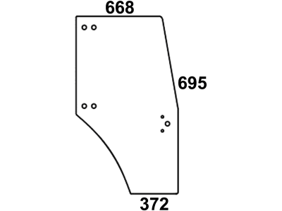Türscheibe, klar, rechts, für Deutz-Fahr Agrofarm, Agroplus, Kabine Agrofarm; Agroplus