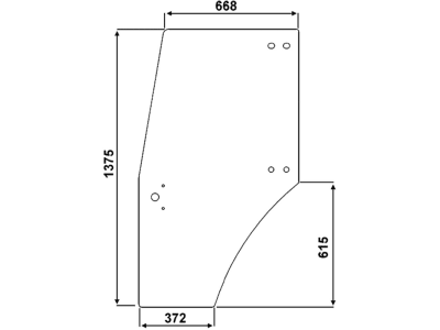 Türscheibe, klar, links, für Deutz-Fahr Agrofarm, Agroplus, Kabine Agrofarm; Agroplus