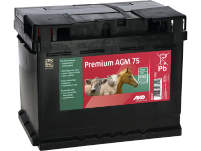 Ako Weidezaunbatterie "Premium" 12 V/75 Ah AGM, für Weidezaungeräte, 442067