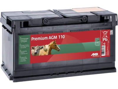 Ako Weidezaunbatterie "Premium" 12 V/110 Ah AGM, für Weidezaungeräte, 441204