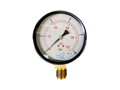 Manometer Gehäuse (100m) 1/2" 0 bis 10 bar Manometer Gehäuse (100m) 1/2" 0 bis 10 bar