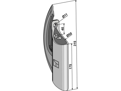 Industriehof® Schlitzschuhdüse 175 mm; 315 mm, Ø außen 50 mm, schwere Ausführung für Fliegel Gülleverteiler Universal, 101.35960 Industriehof® Schlitzschuhdüse 175 mm; 315 mm, Ø außen 50 mm, schwere Ausführung für Fliegel Gülleverteiler Universal, 101.35960