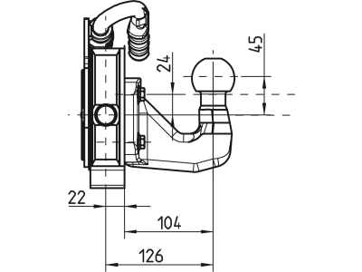 Rockinger Kugeleinsatz "RO824X", Ø Kugelkopf 50 mm Kugel "ROKK390" 50 mm mit Adpaterplatte, ohne Distanzplatte, 330/25/32 mm, Zugmaschine/PKW-Anhänger, RO824X3030C