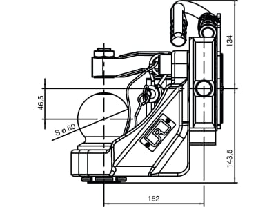 Rockinger Kugeleinsatz "RO825X" Kugel K80® mit Adapterplatte, Höhenschnellverstellung, für Traktor mit Anhängebock Rockinger Kugeleinsatz "RO825X" Kugel K80® mit Adapterplatte, Höhenschnellverstellung, für Traktor mit Anhängebock