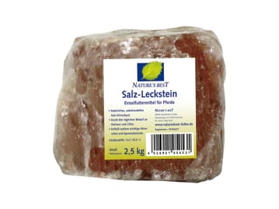 NATURE´S BEST Salz-Leckstein naturbelassen mit Lochbohrung und Kordel 2,5 kg Leckstein