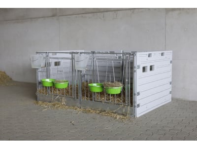 KERBL Kälberbox modular Doppelbucht freistehend, Liegefläche pro Bucht 160 x 115 cm, 14628