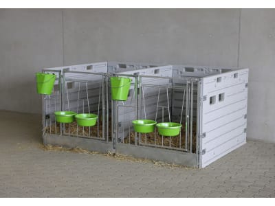 KERBL Kälberbox modular Doppelbucht freistehend, Liegefläche pro Bucht 160 x 115 cm, 14628
