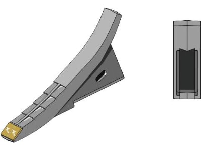 Industriehof® Scharspitze "eXtreme® CARBIDE LINE", 450 x 70 x 20 mm, Hartmetall, für Tiefenlockerer Alpego, 101.EXT-1006