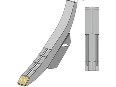 Industriehof® Scharspitze "eXtreme® Carbide Line" 450 x 75 x 20 mm, hartmetallbeschichtet, für Tiefenlockerer Gaspardo, Maschio