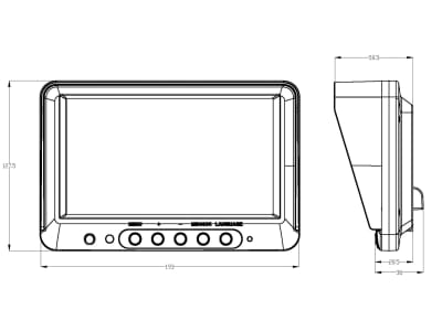 Mekra Monitor 7,0 ", LCD farbig 800 x 480 Pixel, 241306500099