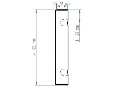 BPW Bolzen 122 x 18 mm, für Stützrolle Auflaufbremse "AVE 80", 10.30.978089