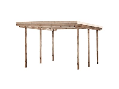  Einzelcarport m.ALU-Flachdach Typ AE     Lärche; natur  Außenmaß 304x510 cm (Schneelast 125kg)