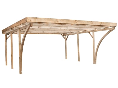  Einzelcarport m.ALU-Flachdach Typ ADB     Lärche; natur  Außenmaß 500x510 cm (Schneelast 125kg)