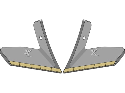 Industriehof® Scharflügel "eXtreme® CARBIDE LINE", links/rechts, Hartmetall, 340 mm, für Grubber Köckerling Topmix