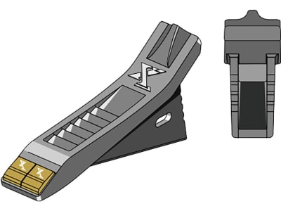 Industriehof® Scharspitze "eXtreme® CARBIDE LINE", 367 x 72 mm, Abstand 36,5 mm, Hartmetall, für Tiefenlockerer Alpego, 101.EXT-1135