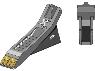 Industriehof® Scharspitze "eXtreme® CARBIDE LINE", 367 x 72 mm, Abstand 32 mm, Hartmetall, für Tiefenlockerer Alpego, 101.EXT-1136