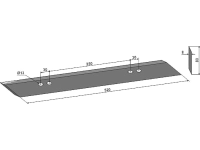 Industriehof® Ersatzmesser 520 x 80 x 8 mm für Packer Messerwalze Amazone, 312-IND-2494