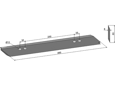 Industriehof® Ersatzmesser 480 x 80 x 8 mm für Packer Messerwalze Amazone, 312-IND-2495