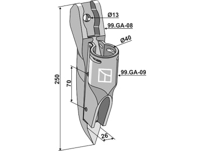 Industriehof® Säschar kpl., 250 x 26 mm für Drillmaschine Gaspardo, 99.GA-10