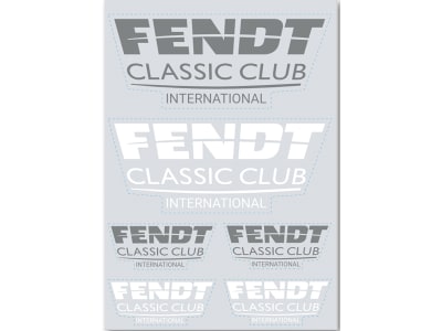 Fendt Aufkleber "Fendt Classic Club International" 6er-Set in silber und weiß, X991022148000 Fendt Aufkleber "Fendt Classic Club International" 6er-Set in silber und weiß, X991022148000