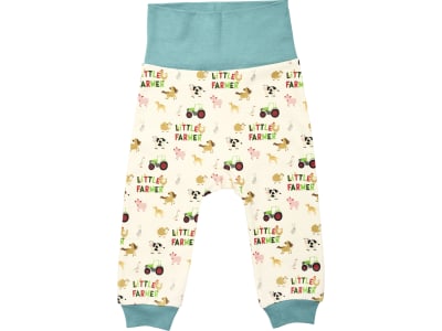 Fendt Hose für Babys 100 % Bio-Baumwolle Interlock, Aufdruck Little Farmer, Tiere und Traktoren Fendt Hose für Babys 100 % Bio-Baumwolle Interlock, Aufdruck Little Farmer, Tiere und Traktoren